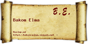 Bakom Elma névjegykártya